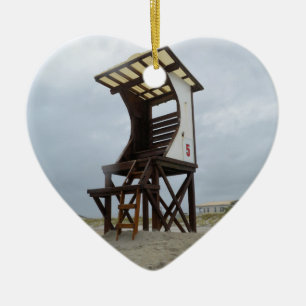 Life Guard Stand Wrightsville Beach NC Ceramic Tree Decoration