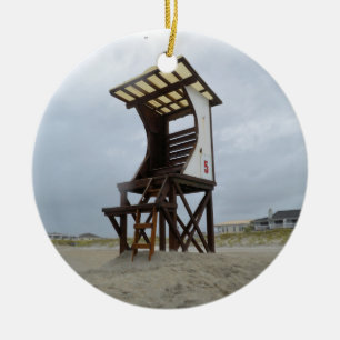 Life Guard Stand Wrightsville Beach NC Ceramic Tree Decoration
