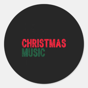 Life Happens Christmas Music Helps Funny Holiday Q Classic Round Sticker
