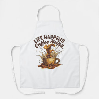 Life Happens Coffee HeAll-Over Print Apron, Medium Apron