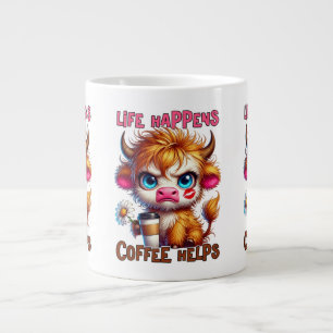 Life Happens Coffee Helps  Large Coffee Mug