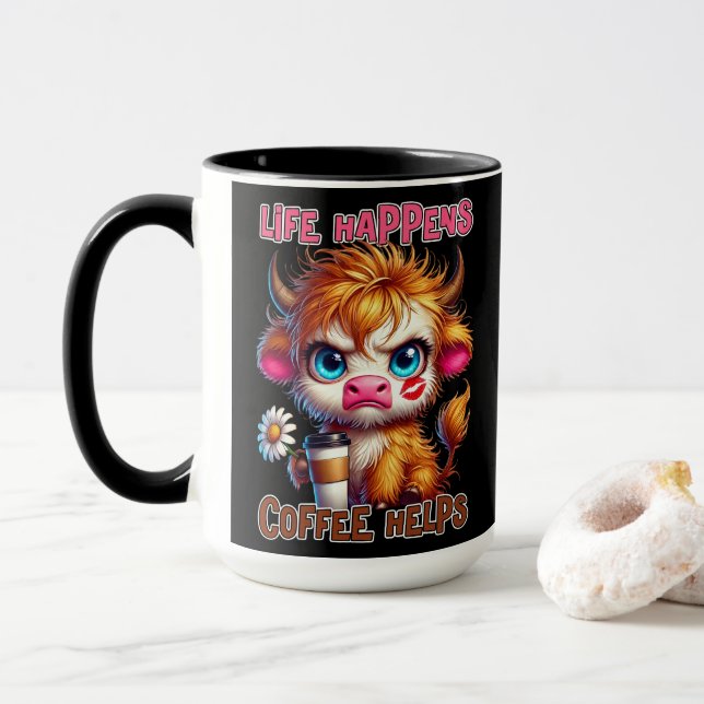 Life Happens Coffee Helps  Mug (With Donut)