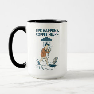 Life Happens, Coffee Helps Premium Mug
