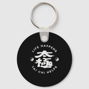 Life Happens Tai Chi Helps Illustration Key Ring