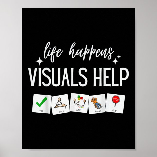Life Happens Visuals Help, Special Education Teach Poster (Front)