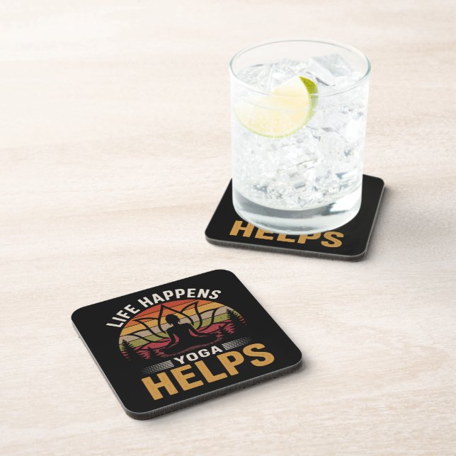 Life Happens Yoga Helps Coaster (Right Side)