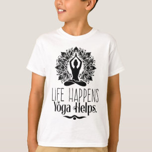 Life Happens Yoga Helps Cute Motivation Yoga Gifts T-Shirt