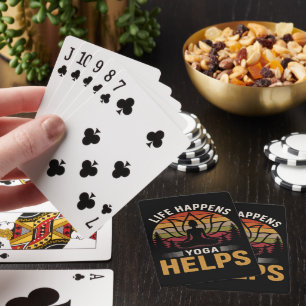 Life Happens Yoga Helps Playing Cards