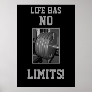 LIFE HAS NO LIMITS! Weightlifting Exercise Poster