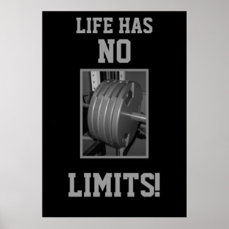 LIFE HAS NO LIMITS! Weightlifting Exercise Poster