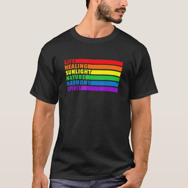 Life Healing Sunlight Nature Harmony Spirit Lgbt F T-Shirt (Front)