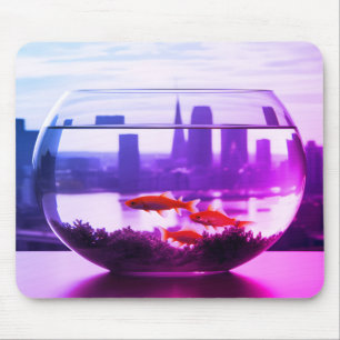 Life In a Fish Bowl Laptop Desktop Tablet Computer Mouse Mat