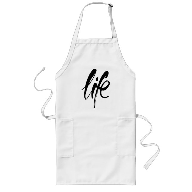 Life in Brushed Black Long Apron (Front)