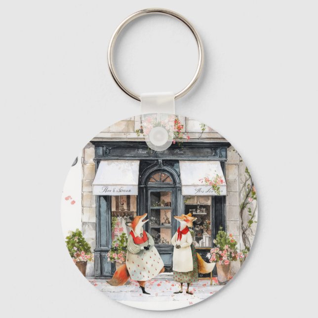 Life in Fox Town Series - Silly Jokes Key Ring (Front)