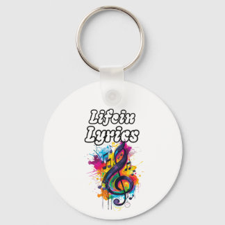 "Life in Lyrics" colour notes typography design Key Ring