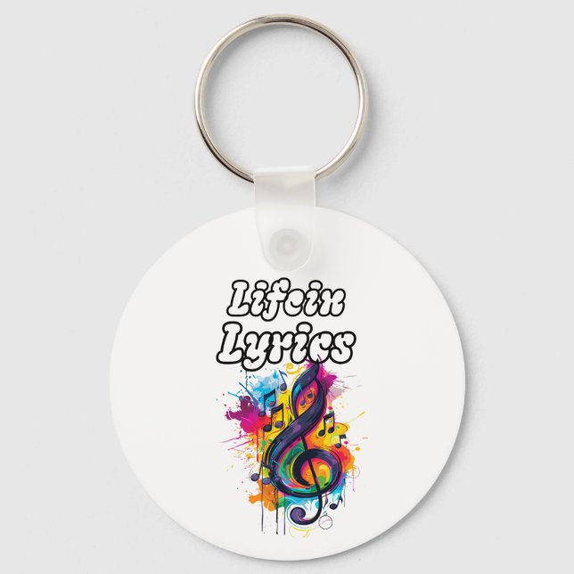 "Life in Lyrics" colour notes typography design Key Ring (Front)