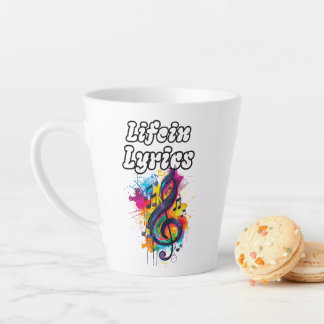 "Life in Lyrics" colour notes typography design Latte Mug