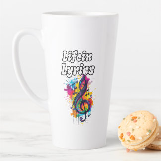 "Life in Lyrics" colour notes typography design Latte Mug
