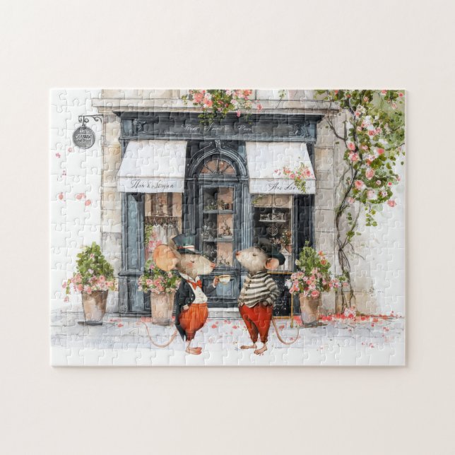 Life in Mice Town - Coffee Talks Jigsaw Puzzle (Horizontal)
