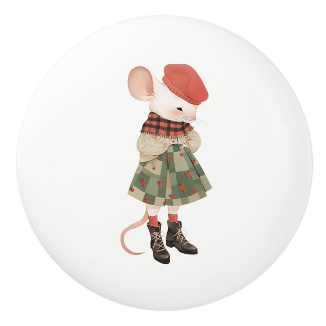Life in Mice Town Series # 7 Ceramic Pull (Front)