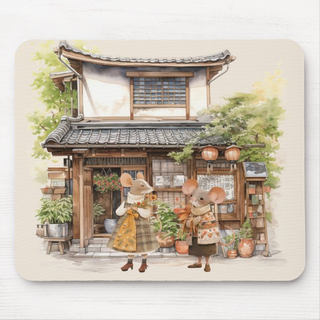 Life in Mice Town Series Mouse Mat (Front)