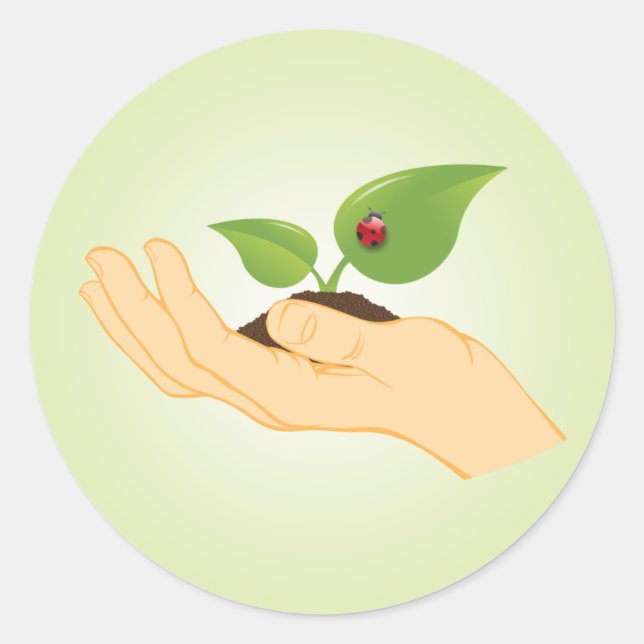 Life in our Hands Stop Climate Change Classic Round Sticker (Front)