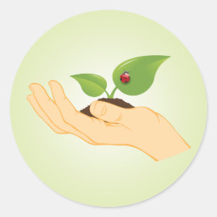 Life in our Hands Stop Climate Change Classic Round Sticker