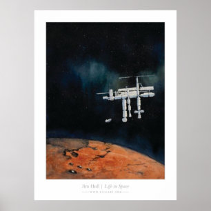 Life in Space -- ISS at Mars Poster