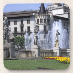 Life in Spain the beautiful Plaza Cataluna with Coaster
