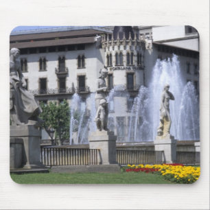 Life in Spain the beautiful Plaza Cataluna with Mouse Mat
