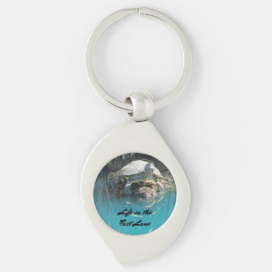 Life in the Fast Lane Turtle Photo Humourous Key Ring