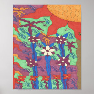 Life in the Garden Abstract Art Poster Print