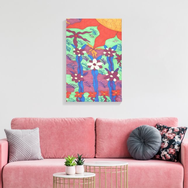 Life in the Garden Boho Art Canvas Print (Insitu(LivingRoom))