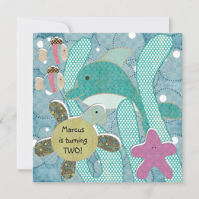 Life in the Sea Ocean TurtlesBirthday Invitation (Front)