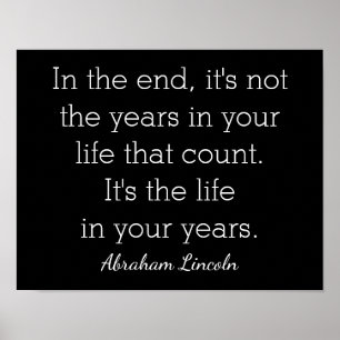 Life in Years - Abraham Lincoln quote  - art print