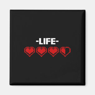 Life Indicator Heart 8 Bit Graphic Video Game Play Magnet