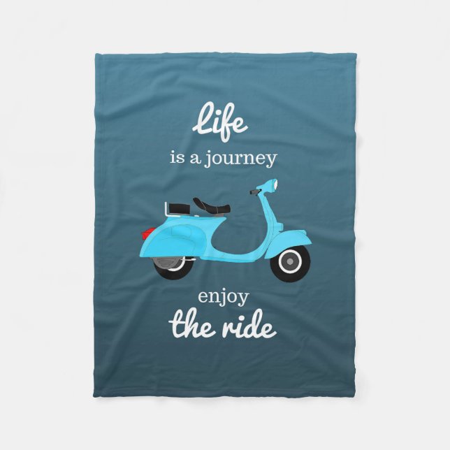 Life Inspirational Quote Blue Ombre Fleece Blanket (Front)