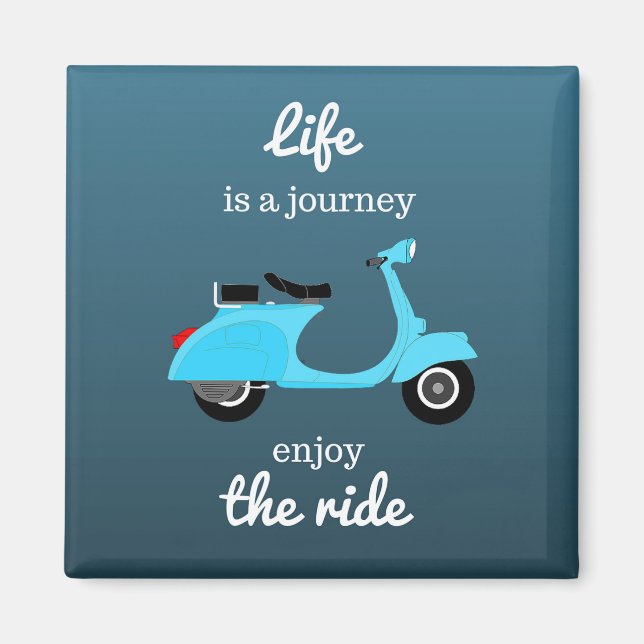 Life Inspirational Quote Blue Ombre Magnet (Front)