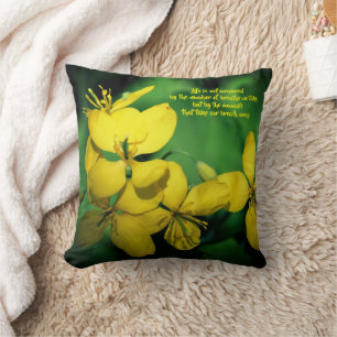 Life Inspirational Quote Flowers Cushion