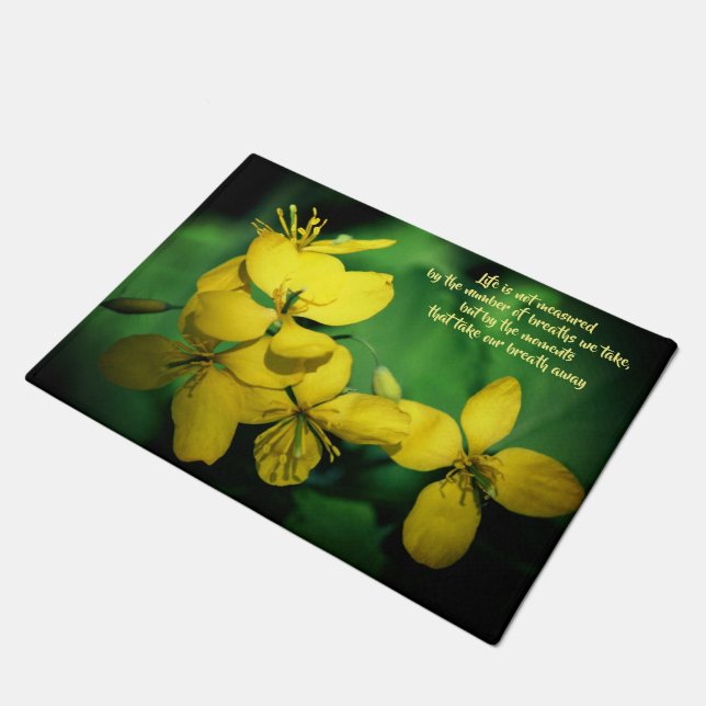 Life Inspirational Quote Yellow Flowers  Doormat (Angled)