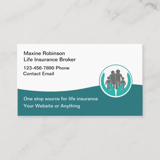 Life Insurance Modern Business Cards (Front)