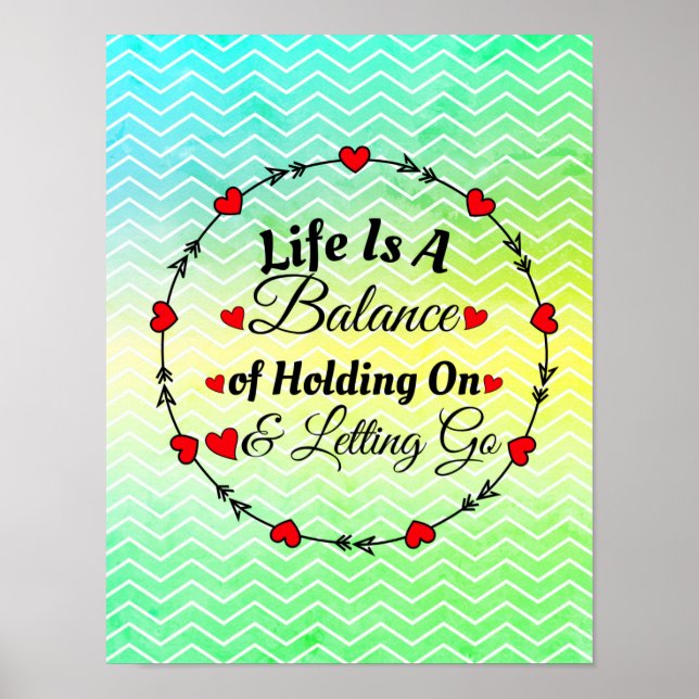 Life Is a Balance Life Rules Inspire Motivate Sign (Front)