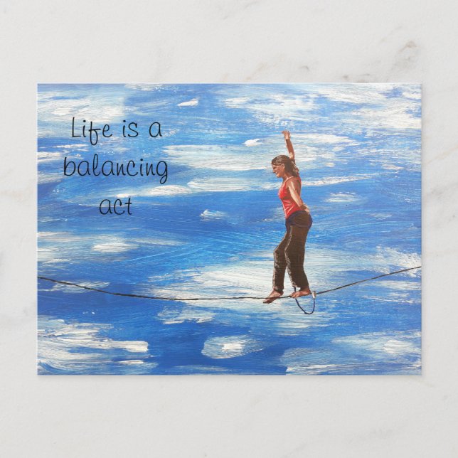 Life is a balancing act postcard (Front)