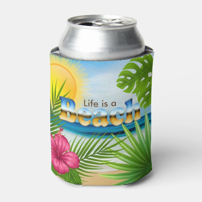 Life is a Beach Design Can Cooler (Can Front)