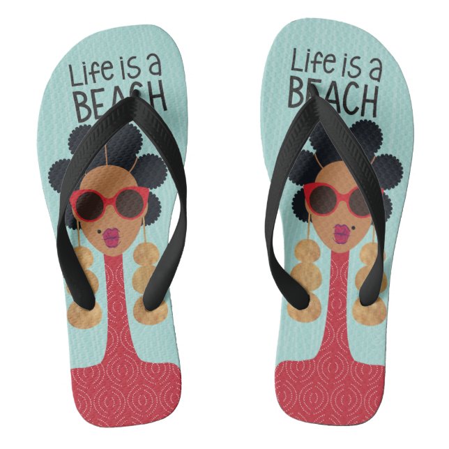 Life is a Beach Flip Flops (Footbed)