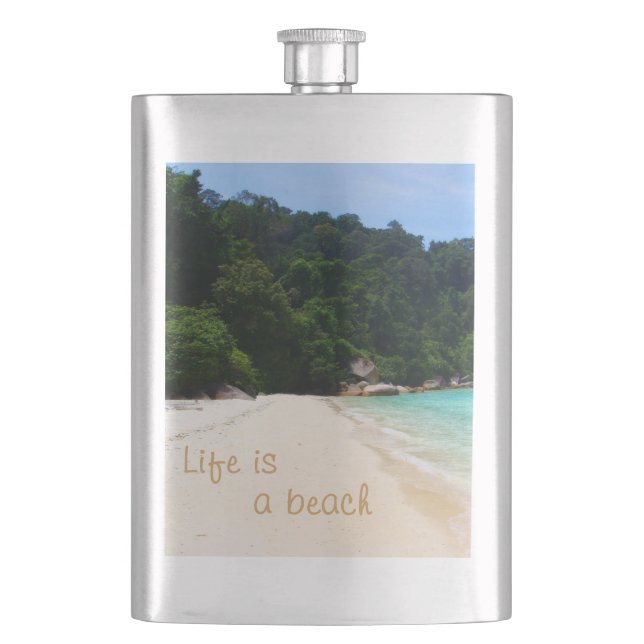 Life is a Beach Hip Flask (Front)