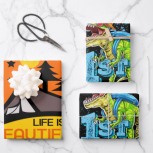 Life is A Beautiful Adventure Camping Wrapping Paper Sheet
