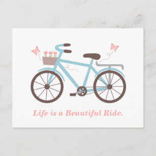 Life is a Beautiful Ride Bicycle Quote Postcard