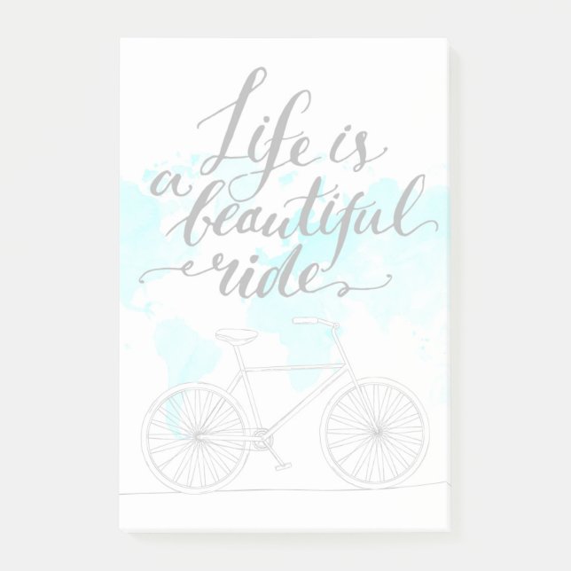 Life Is A Beautiful Ride Blue Post-it Notes (Front)