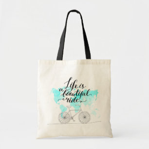 Life Is A Beautiful Ride Blue Tote Bag